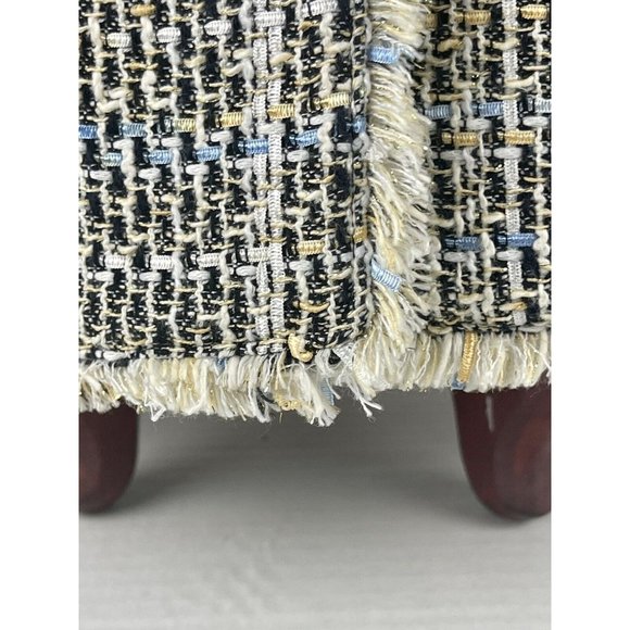 KARL LAGERFELD Size 10 Tweed Pattern LONG Peacoat Jacket Blazer - Picture 13 of 16